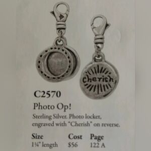 Silpada Sterling Silver Cherish Locket Charm